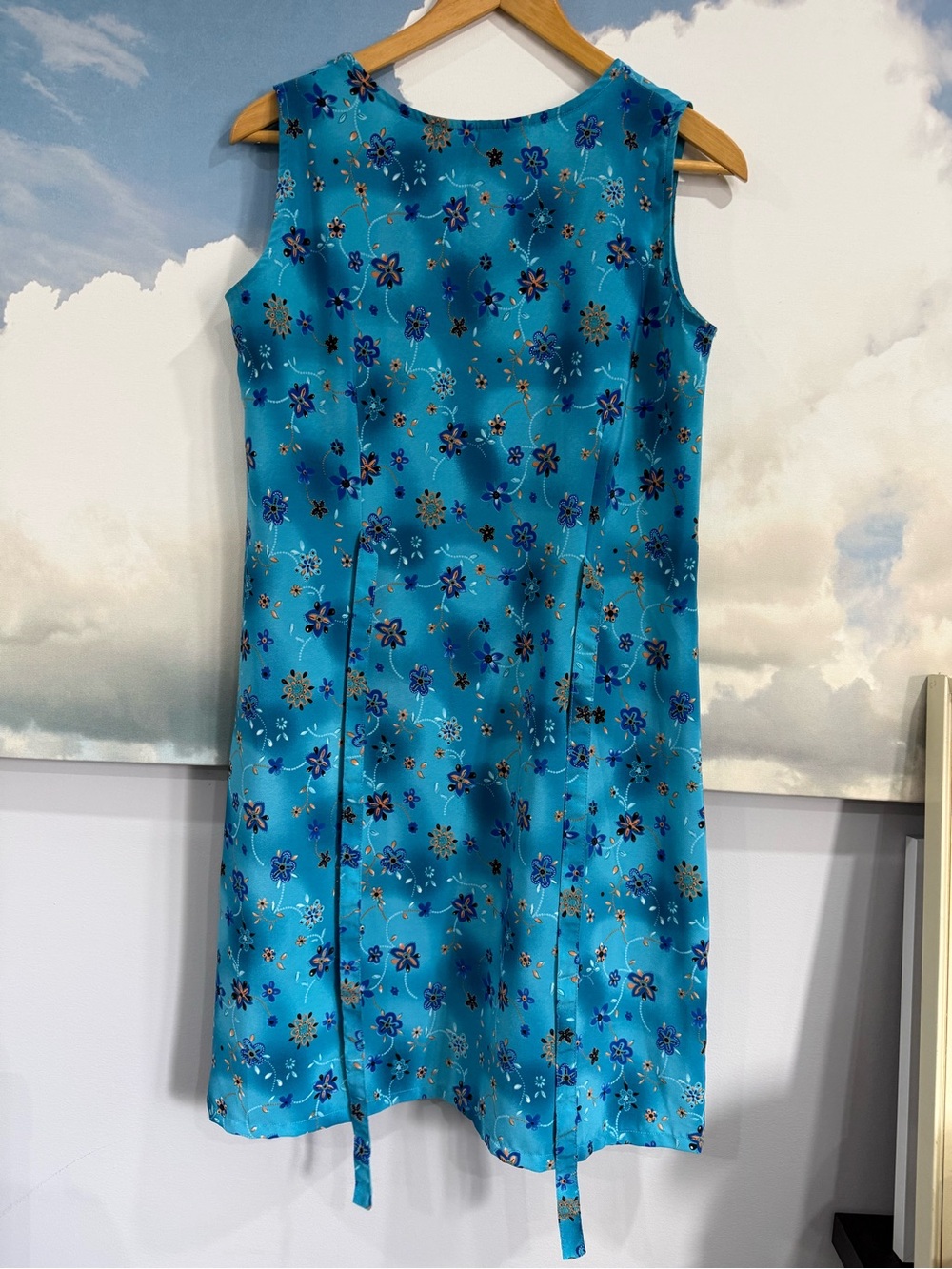 Vintage 90s Y2K Sleeveless Mini Dress Rom Com Soft Grunge Vibes Floral Medium - Picture 5 of 8